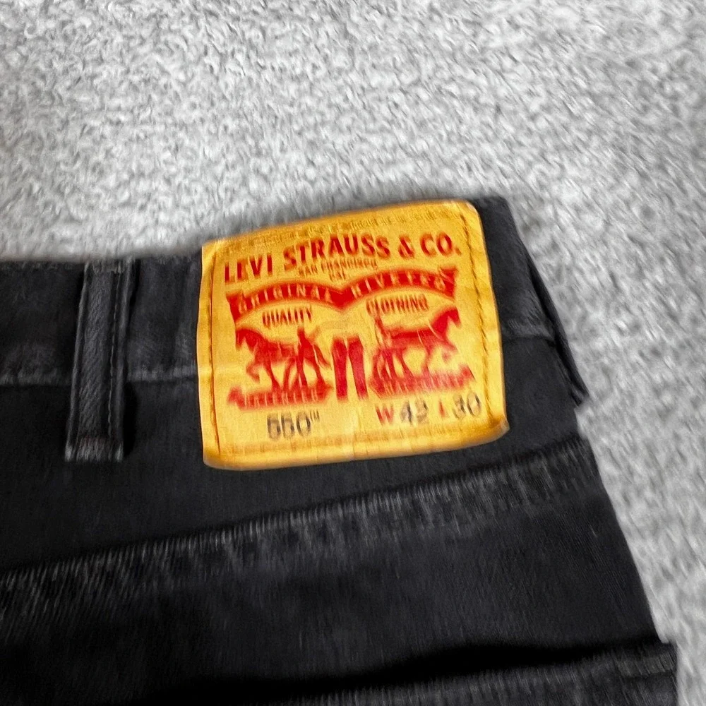Levi's 550 Relaxed Fit‎ Jeans Mens 42x30 Black Excellent Tapered Leg Denim